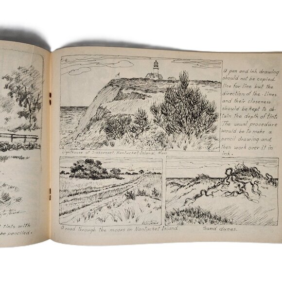 Victor Perard Drawing Sea & Sky1948 with Sketching Landscape 1947 RARE Vint Set - Picture 10 of 11